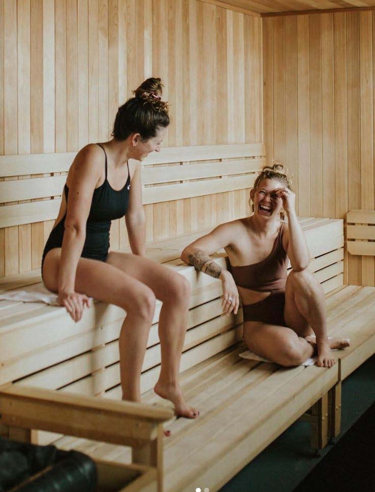 Visualization — A large Finnish sauna and three cold plunges